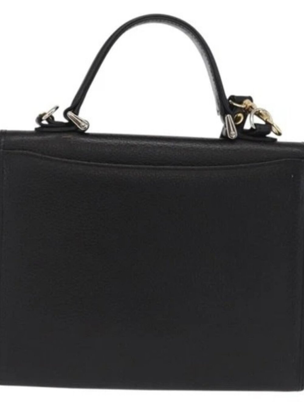 Burberrys Hand Bag Leather 2way Black Silver Auth - Picture 2 of 16